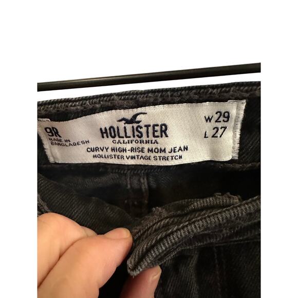 Hollister Women’s Black Curvy High Rise Mom Jeans Size 9R Stretch Denim - Picture 6 of 6